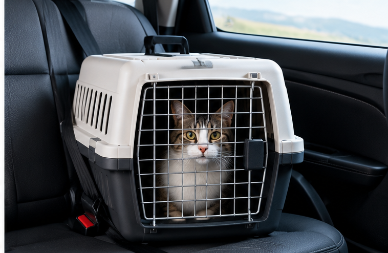 Viajar en coche con gato: transportín y checklist